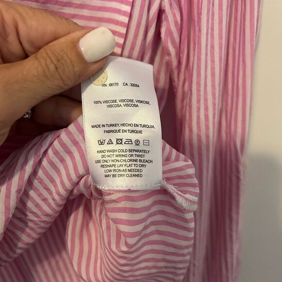 Anthropologie Maeve Zadie small Striped Button Down Top Lightweight Popover Shir - Picture 8 of 13